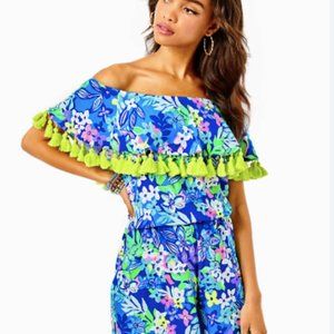 Lilly Pulitzer off-shoulder la fortuna romper